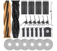 25 Pièces Accessoires pour Dreame L40s Pro Ultra/X50 Ultra Complete/L50 Pro Ultra/X50 Master/Matrix10 Ultra, 6 Sacs à Poussière 6 Serpillères 6 Brosse Latérale 4 Filtre 2 Brosse Principale