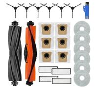 25 Pièces Accessoires pour Xiaomi X20 Max / X20 Pro Aspirateur Détachées | 1 Brosse Principale, 1 Brosse Principale En Caoutchou, 4 Filtres, 6 Chiffon, 6 Sacs À Poussière, 6 Brosses Latérales