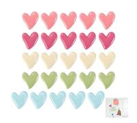 25 Pièces Aimants Frigo Cœur Colorés, 3D Aimants de Réfrigérateur Magnets en Forme de Cœur Petites Décorations 3D Pour Notes Photos Réfrigérateur Maison Cuisine Décoration Tableau Blanc Armoire Casier