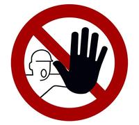 25 pièces Autocollant interdiction d'accès pour personnes non autorisées avec protection UV - Signe d'avertissement pour extérieur et intérieur - Pas de passage de STROBO 9,5 x 9,5 cm