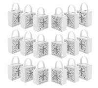 25 Pièces Boîte Présent Blanche avec Croix Découpée et Poignées, | Bonbons et Biscuits, Distribution en Lot, Fêtes de Baptême, Écoles du Catéchisme, Style Religieux