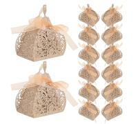 25 Pièces Boîtes à Dragées Creuses pour Mariage, Or, Papier | Boite pour Dragées, Présents Mariage, Boîtes Emballage pour Chocolat, Boîte à Souvenirs