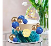 25 Pièces Boule Decoration Gateau, Decoration Gateau Anniversaire, Balle Gâteau Topper, Mini Topper de Gâteau, Cupcakes Toppers, Decoration pour Gâteau D'anniversaire, Mariage