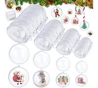25 Pièces Boules de Noël , hicoosee 4 Tailles Suspendre Acrylique Transparente à Remplir Plastique DIY Déco avec 50 mètres de Fil pour Décoration
