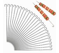 25 Pièces Brochettes de Barbecue en Acier Inoxydable, Brochettes de 30cm avec Organisateur, Idéales pour Viande et Légumes, Brochettes Plates pour Cuisson Uniforme