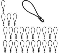 25 Pieces Bungee Cords,10 Cm Black Short Sandow For Tarpaulin,Tensioner Voile Shade With Hooks,For Banners,Tents,Posters.[Z8]