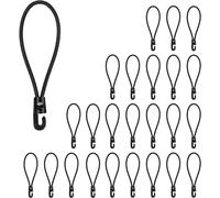 25 Pieces Bungee Cords,10 Cm Black Short Sandow For Tarpaulin,Tensioner Voile Shade With Hooks,For Banners,Tents,Posters.[Z9]