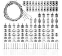 25 Pièces Cable Suspension Luminaire, Cable Acier Inox 1,5 mm x 1 m, Câble Métallique en Acier Inoxydable, pour Suspension LED Panneau Plafonnier Photos
