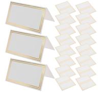 25 Pièces Cartes de Table Pliables Mariage Papier Double Face Bord Doré | Format Tente, Surface Lisse à Écrire, Noms D’invités ou Menus, Réception Nuptiale, Placement Organisé, Style Minimaliste