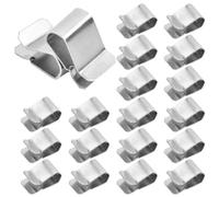 25 pièces Clip en Acier Inoxydable, Pince en Métal,Collier de Serrage Echappement, Clip U à Ressort en Acier Inoxydable Argenté, 21.4mm X 12mm
