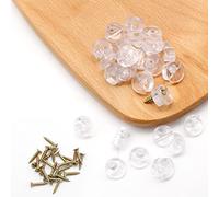 25 Pièces Clips Retenue Verre, DEANKEJI Support de Pince en Verre, Transparent Support Étagère, avec 25 Vis, pour Fixer Portes en Verre et Armoires de 1 à 4 mm Épaisseur