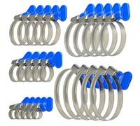 25 Pièces Collier de Serrage Inox Réglable, Collier de Serrage Métallique, Boulons Collier Durite Voiture, Piscine, Gaz, Joints à Tuyau Clips avec Poignée à Oreilles, pour Tuyau, Lave-Linge, Jardin