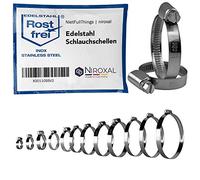 25 pièces colliers de serrage en acier inoxydable avec entraînement par vis sans fin W4 V2A plage de serrage Ø 50-70mm = 5-7cm largeur de la bande 9-mm serre-joints DIN-3017