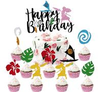 25 Pièces Cupcake Toppers-Aventure océanique-îles-voiliers-Décoration de Gâteau Anniversaire en Océan,Anniversaire Enfant-Mariages-Fêtes sur le Thème du Culture polynésienne SANYUANHE