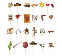 25 Pièces D'Accessoires Photo De Cowboy, Style Cowboy Occidental, Accessoires Sur Le Thème De La Fête D'Anniversaire, Accessoires Photo Portables, Accessoires De Carnaval