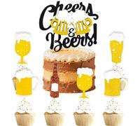25 Pièces Décorations cupcakes Oktoberfest,SANYUANHE Kit décoration fête bière,Beer stein cake toppers,Anniversaire Enfant,Mariages,Fêtes sur le Thème du Oktoberfest