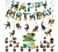 25 pièces décorations d'anniversaire sur le thème des dinosaures, décorations de gâteaux sur le thème des dinosaures, inserts de gâteaux pour garçons, anniversaire de garçons