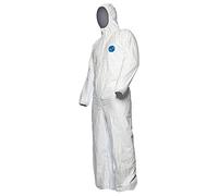 25 pièces DuPont Tyvek 500 Xpert | Vêtement de Protection Chimique, à Capuche, Catégorie III, Type 5-B et 6-B | Robuste et Légère | Blanc | Taille XXL