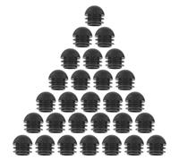25 Pièces Embout Rond Noir 22mm en Pe, Bouchon de Tube
