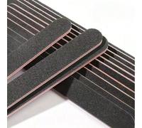 25 pièces Ensemble de limes à ongles professionnelles à double face | Plateau noir mat, outils de manucure à poncer, grains 100/180, limes à ongles lavables à double face, convient pour les ongles nat