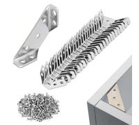 25 Pièces Equerre d'Assemblage de Meuble Universel Kit avec 175 Vis, Equerre de Fixation Universelles pour Meubles en Bois, Étagère, Armoire, Table, Chaise, Angle Droit Support Métalliques