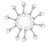 25 Pièces Fermoir Double Mousqueton Argenté en Acier Inoxydable | Rallonge de Bracelet, Double Griffe aux Deux Extrémités, Finition Polie Brillante, pour Ateliers Créatifs
