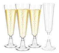 25 Pièces Flute Champagne Plastique,Flûtes À Champagne En Plastique Transparent,Verres Réutilisables Élegants,150ml Gobelet Verre À Bière Vin Cocktail,Pour Mariage Anniversaires Fêtes Festives