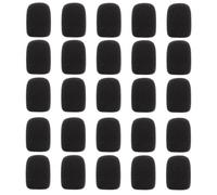 25 Pièces Housse en Mousse 30x22 à Pince, Microphone, Noire | Cache Protecteur Facile à Poser et Retirer, Forte Adaptabilité, Usage Studio D’enregistrement, Conférences de Presse