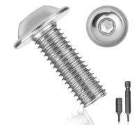 25 Pièces M5x25mm Boulon Inox Avec Bride et Six Pans Creux A2 V2A - Vis à Tête Poelier Bombée, à Métaux, Bouton, à Tête Hexagonale - Acier Inoxydable Pour Génie Mécanique