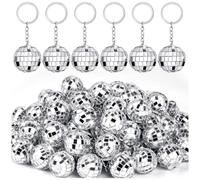 25 Pièces Mini Boule à Facette Porte-Clés, Boule Disco Mini Décoration Brillante pour Maison, Déco Disco Suspendue, Disco Ball Réutilisable, Miroir Facette, Porte-Clés Femme, DIY Halloween Disco Party