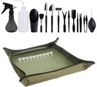 25 Pieces Mini Garden Tool Set Garden Planting Tools For Succulent Transplanting Gardening Tool Kits With Linkable Waterproof Garden Mat