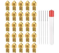 25 Pièces MK8 Extrudeuse Buses d'imprimante 3D Tete Impression Avec Boîte de Rangement en Métal Gratuite pour Makerbot CR-10 Ender 3 and Ender 5 (0.5mm)