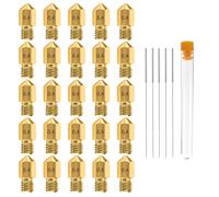 25 Pièces MK8 Extrudeuse Buses d'imprimante 3D Tete Impression Avec Boîte de Rangement en Métal Gratuite pour Makerbot CR-10 Ender 3 and Ender 5 (0.4mm)