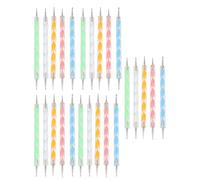 25 pièces outils de pointage d'ongles, ensemble de brosses à ongles en acrylique à Double extrémité, tige de vis, stylos de pointage à tête ronde pour bricolage, dessin de