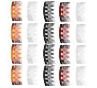 25 Pièces Peigne Latéral à Cheveux en Plastique 16 Dents | Accessoire pour Coiffure, Surface Lisse et Angles Doux, pour Cheveux Épais et Tresses, Pratique