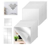 25 Pièces petits miroirs carrés autocollants en acrylique, 7,5 x 7,5 cm Carreaux de miroir autocollants, Miroir Stickers Muraux, pour projets de bricolage, salle de bain, salon, chambre à coucher