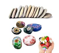 25 Pièces Pierres Plates à Peindre, 4-6 cm Grands DIY Enfants Peintes Rocher, Bricolage Créatif Cailloux, Pierre de Rivière Naturelle pour Peindre Mandala, Jardin Zen, Pots de Fleurs et Aquariums