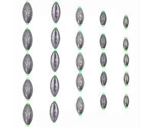 25 Pièces Plombs de Poids Pêche Coulée Set, Set Plomb de Pêche, Fishing Plomb, pour la Pêche en Eau Douce et en Eau Salée Gris Multi