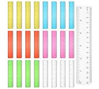 25 Pièces Réglet 15cm, Règle 15 cm, Règle en Plastique Coloré, Regles Transparentes Colorées, Regle Droites pour Maison école Étudiants Bureau Salle de Classe