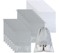 25 Pièces Sac de Rangement à Chaussures Sac de Rangement à Cordon Anti-poussière Sac de Rangement de Chaussures Imperméable Pochette à Chaussures Non Tissée Portable avec Fente Transparente