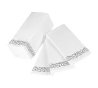 25 Pièces serviette en papier ronds de serviette Plaque fournitures de fête topicreme portable pea serviettes de nuptiales Décorations de mariage pulpe de bois vierge Silver TOBBOMEY