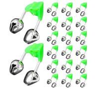 25 Pièces Sonnette D’Alarme à Double Cloche, Clip | Alliage et ABS, Mécanisme à Pince, Vert, pour Pêche Extérieure et Carpistes Expérimentés