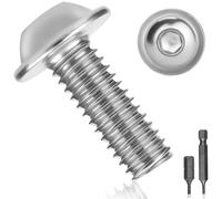 25 Pièces Vis M5 Boulon Inox M5x20mm Vis à Tête Poelier Bombée Avec Bride et Six Pans Creux A2 V2A Vis à Métaux Bouton Vis à Tête Hexagonale Acier Inoxydable Entièrement pour Génie Mécanique