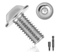 25 Pièces Vis M6 Boulon Inox M6x12mm Vis à Tête Poelier Bombée Avec Bride et Six Pans Creux A2 V2A Vis à Métaux Bouton Vis à Tête Hexagonale Acier Inoxydable Entièrement pour Génie Mécanique