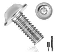 25 Pièces Vis M6 Boulon Inox M6x16mm Vis à Tête Poelier Bombée Avec Bride et Six Pans Creux A2 V2A Vis à Métaux Bouton Vis à Tête Hexagonale Acier Inoxydable Entièrement pour Génie Mécanique