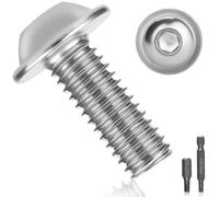 25 Pièces Vis M6 Boulon Inox M6x20mm Vis à Tête Poelier Bombée Avec Bride et Six Pans Creux A2 V2A Vis à Métaux Bouton Vis à Tête Hexagonale Acier Inoxydable Entièrement pour Génie Mécanique