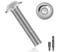 25 Pièces Vis M6 Boulon Inox M6x35mm Vis à Tête Poelier Bombée Avec Bride et Six Pans Creux A2 V2A Vis à Métaux Bouton Vis à Tête Hexagonale Acier Inoxydable Entièrement pour Génie Mécanique