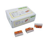 Wago Borne de raccordement 5 fils avec levier 0,2-4 qmm petit modèle transparent 25 pièces