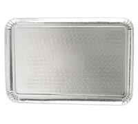 25 plateaux buffet gaufrés argent carton rigide 280x420 mm