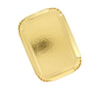 25 plateaux traiteur en carton finition laquée or 19x28 cm